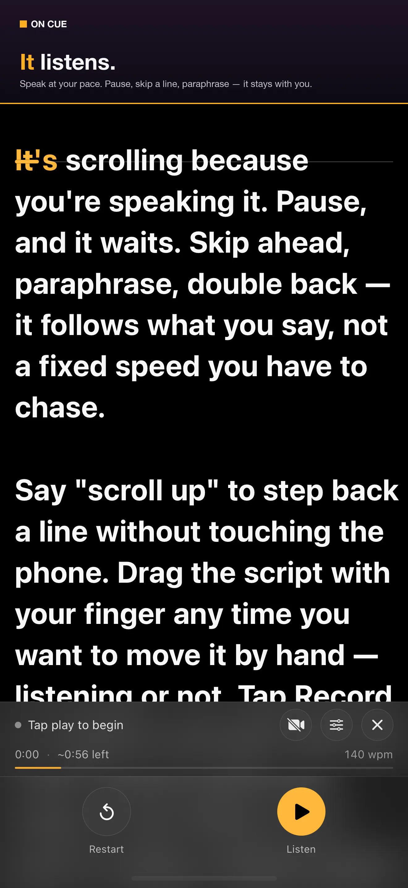 On Cue screenshot