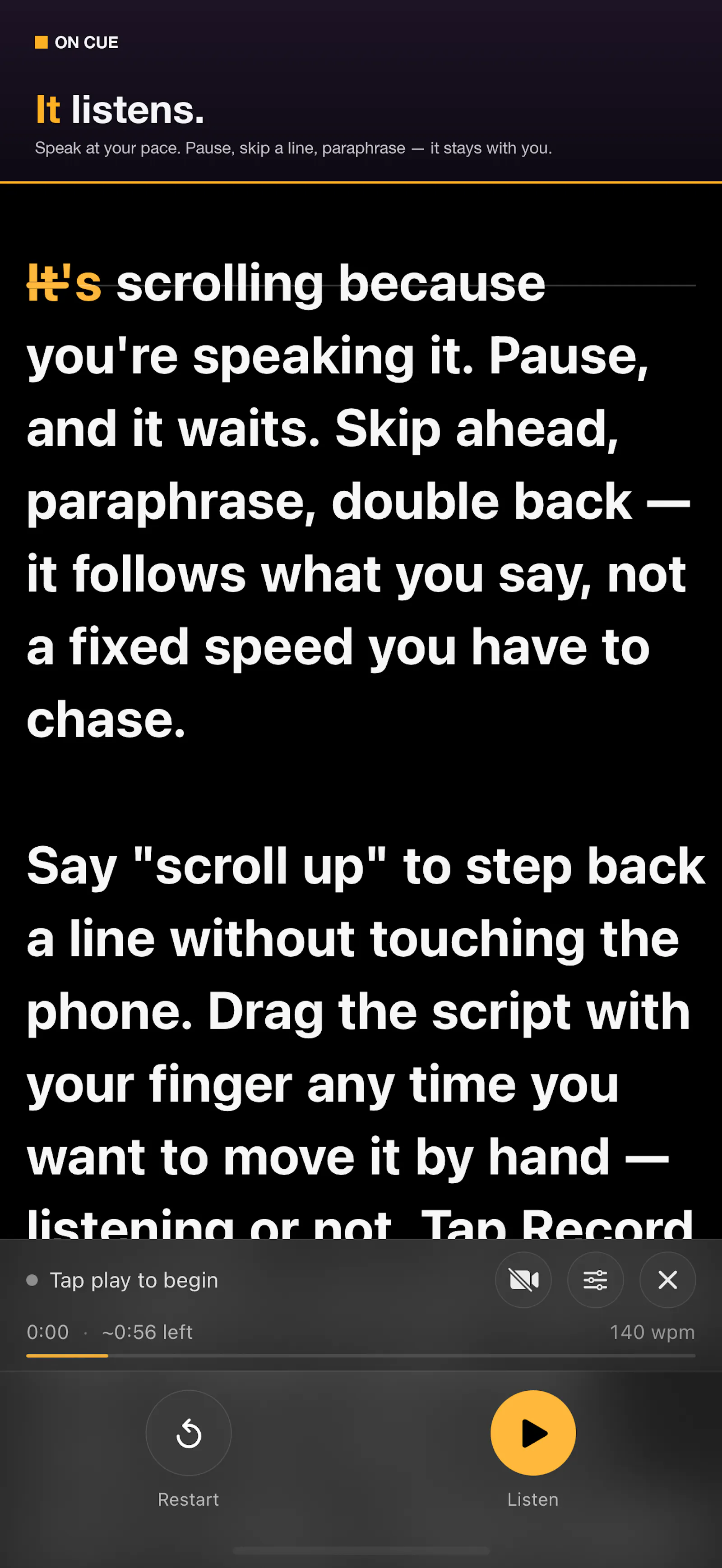 On Cue screenshot 2