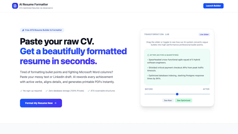 AI Resume Formatter screenshot 1