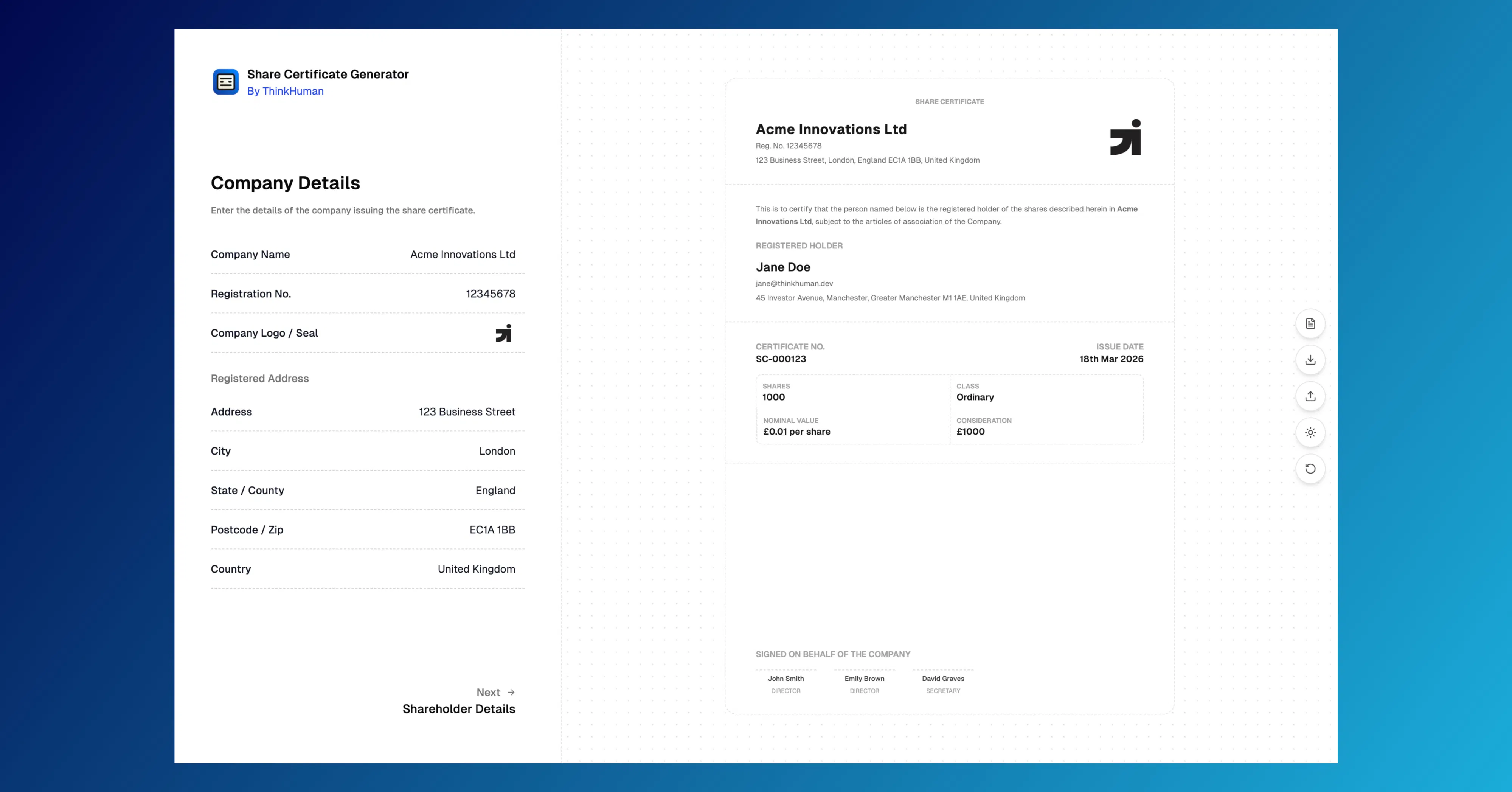 Banner del producto Share Certificate Generator