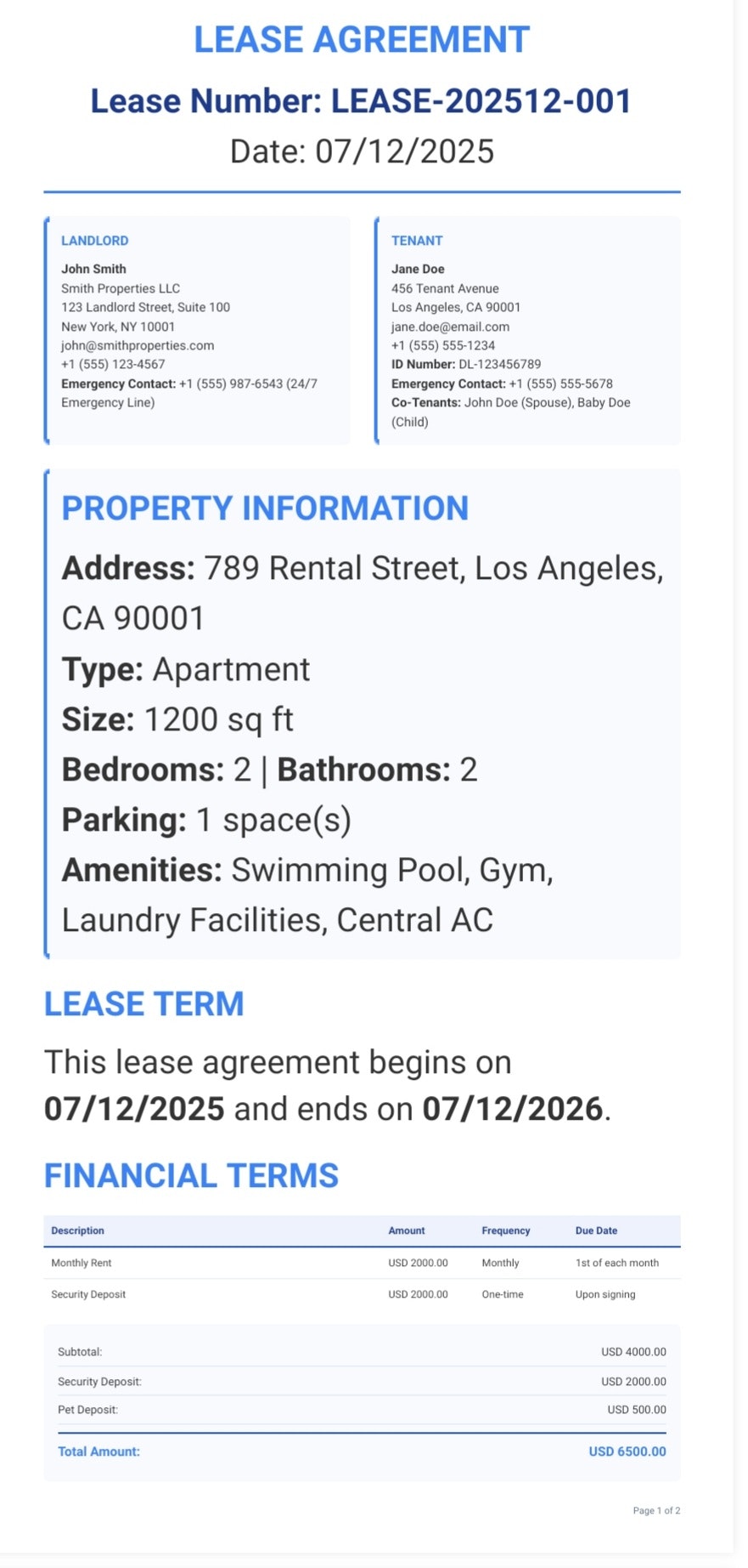 Professional Lease Agreements - Main product screenshot demonstrating key features and user interface