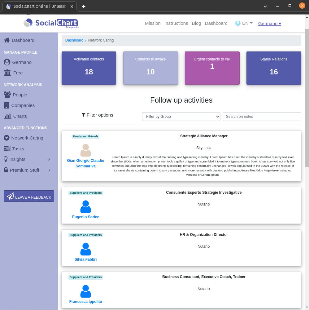 SocialChart Online - 전문 네트워크의 전체 힘을 발휘하십시오 미디어 9