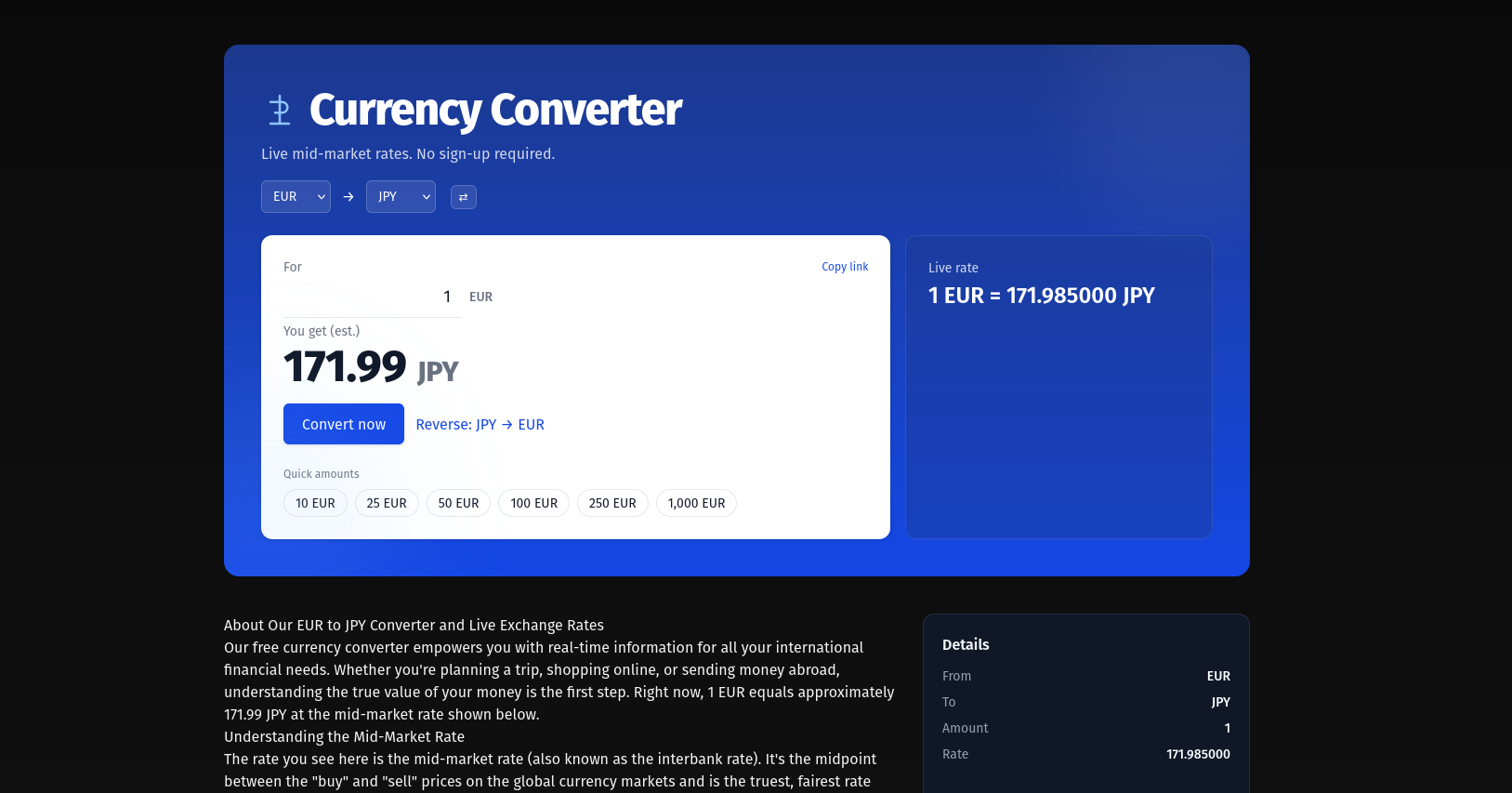 moneyconvert.space - Nuovo convertitore di valuta Tutti i tassi FX popolari media 2