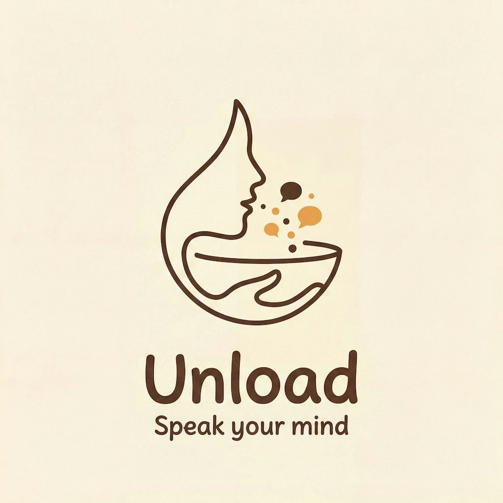 Unload_speak your mind - Product Hunt launch logo and brand identity