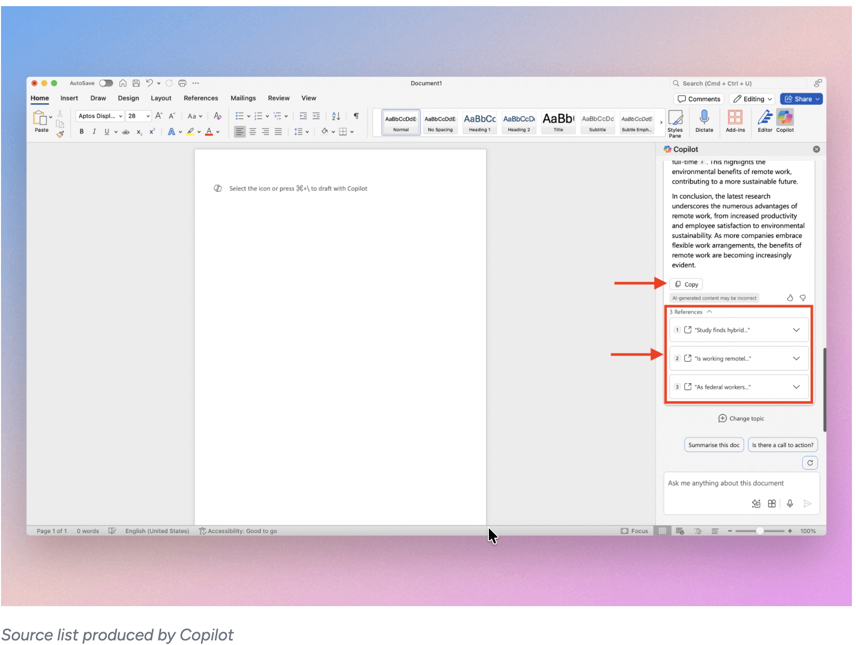 Copilot in Word gallery image