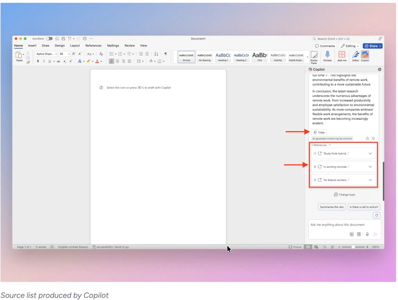 Copilot in Word screenshot 12