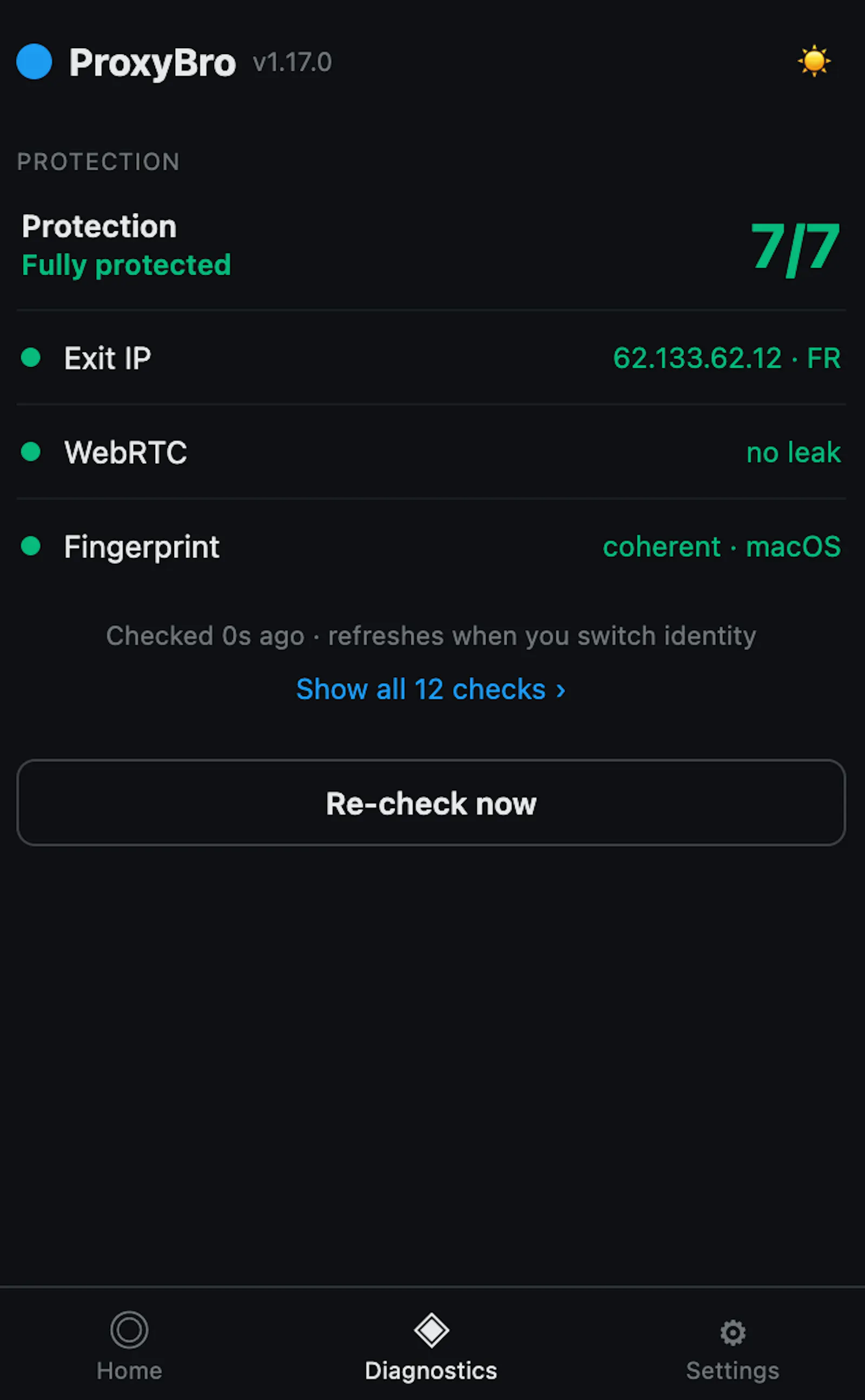 Proxy Manager - 1 identity per account.  screenshot 3