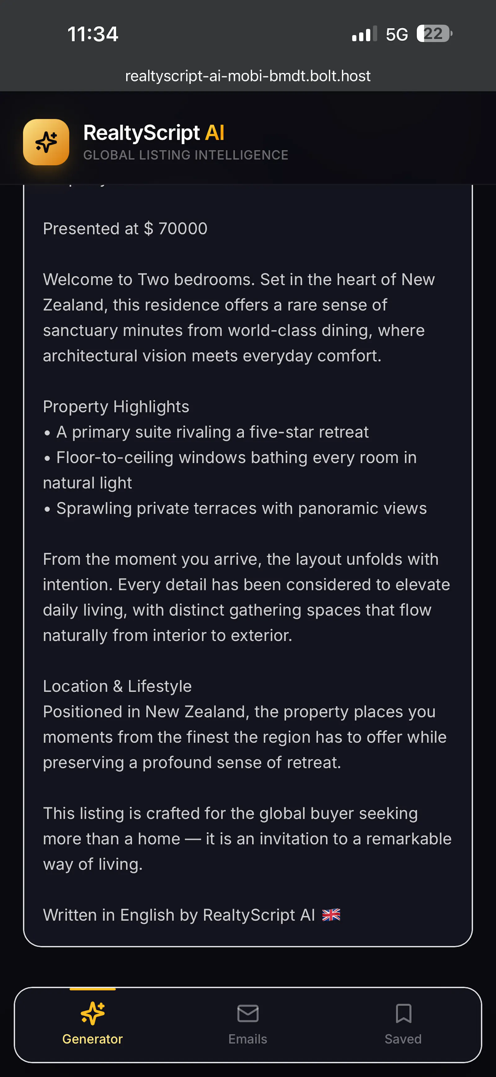 RealtyScript AI screenshot 2