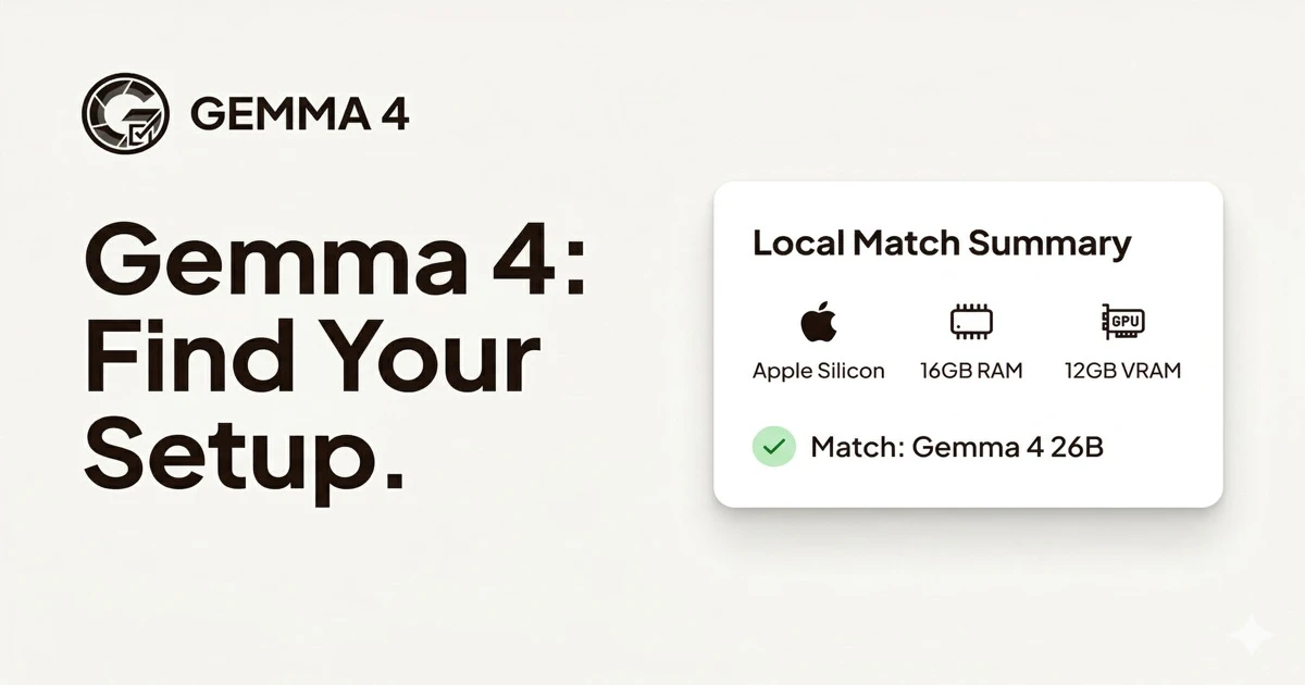 Gemma 4 Local Hardware Matcher