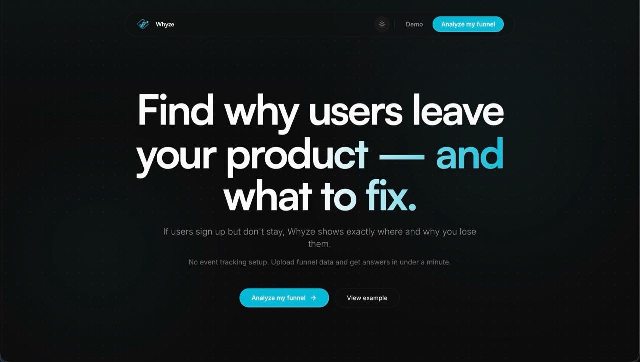 Whyze - Main product screenshot demonstrating key features and user interface