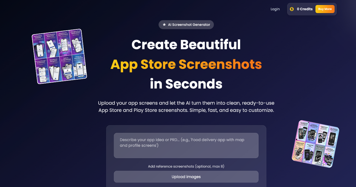 AppStore Screenshot Maker by KAppMaker - Main product screenshot demonstrating key features and user interface