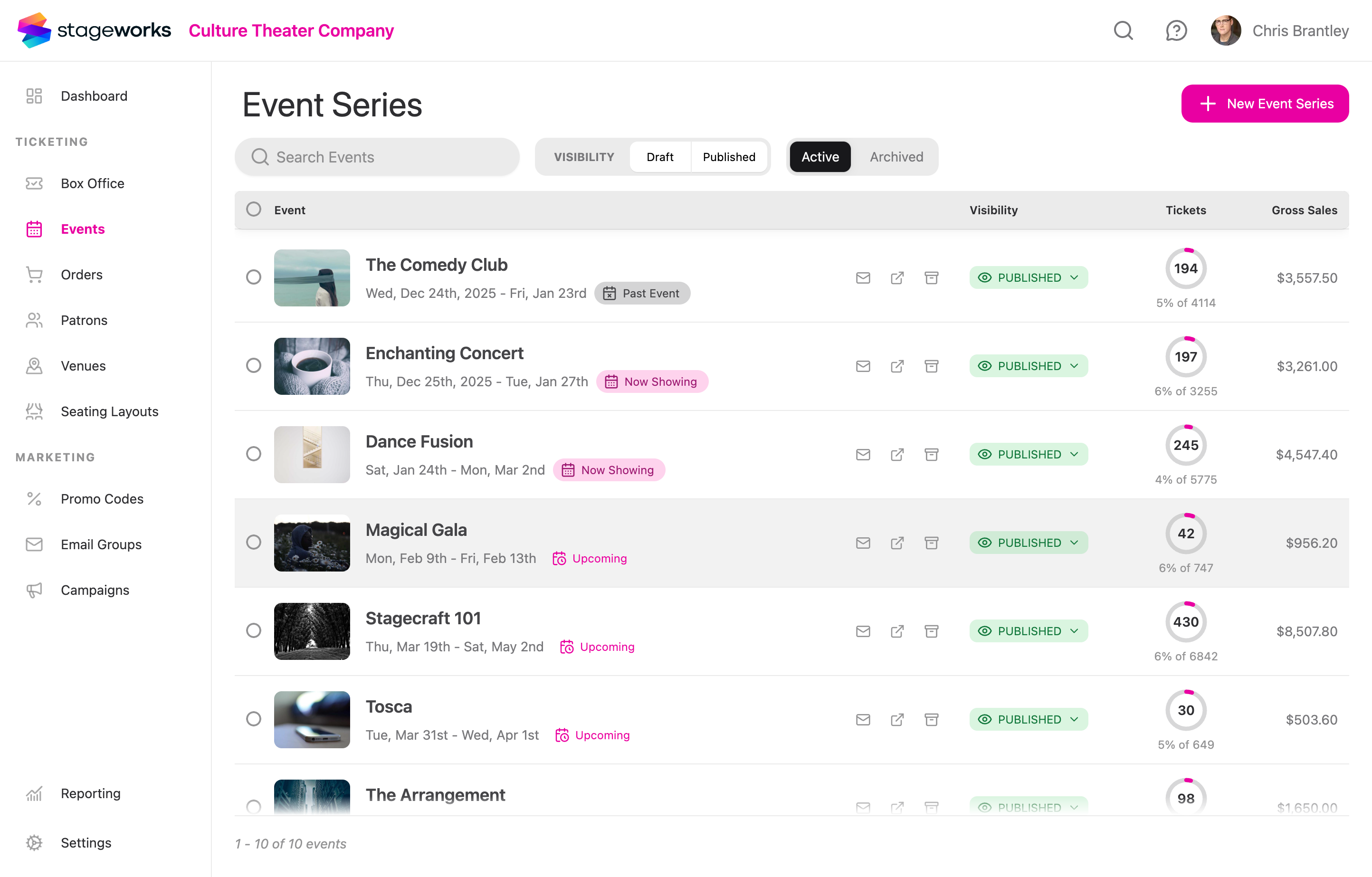 Stageworks - Main product screenshot demonstrating key features and user interface