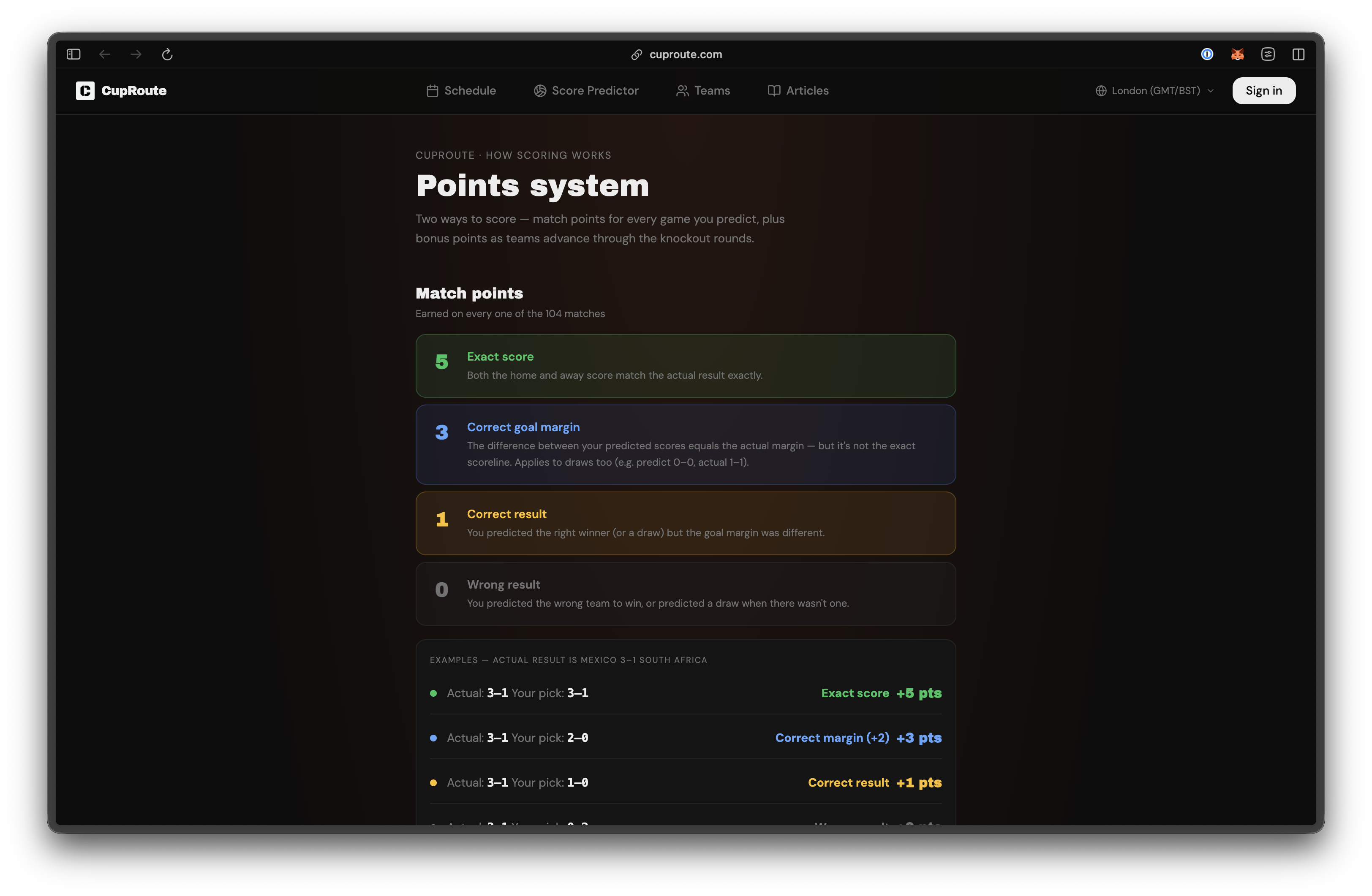 CupRoute - Score Predictor gallery image
