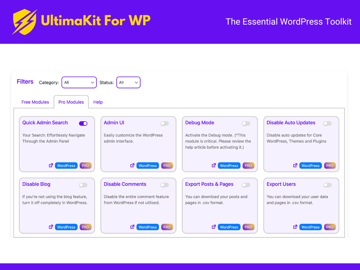Media Ultimakit untuk WP - Toolkit WordPress Essential 3