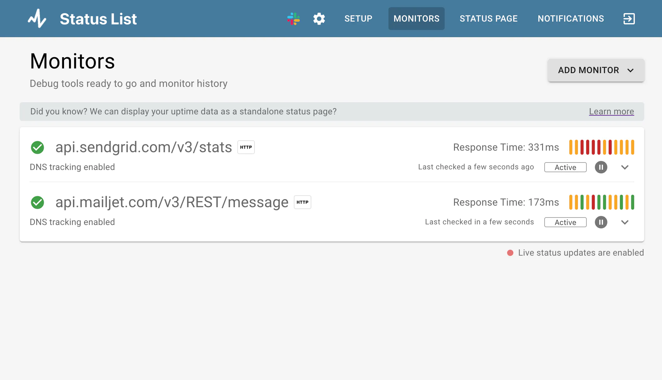 Status List gallery image