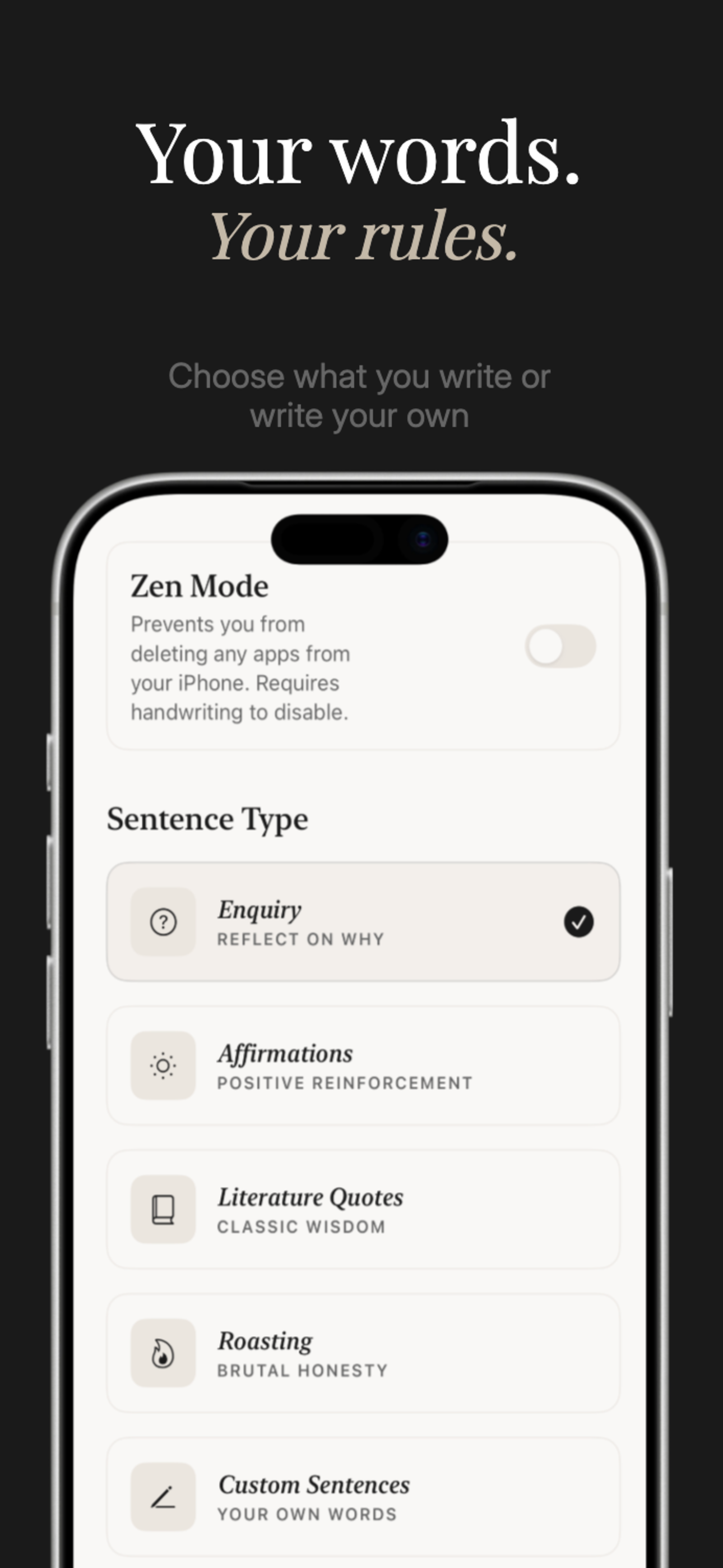 Sentence  - Screenshot 4 showing product features and functionality