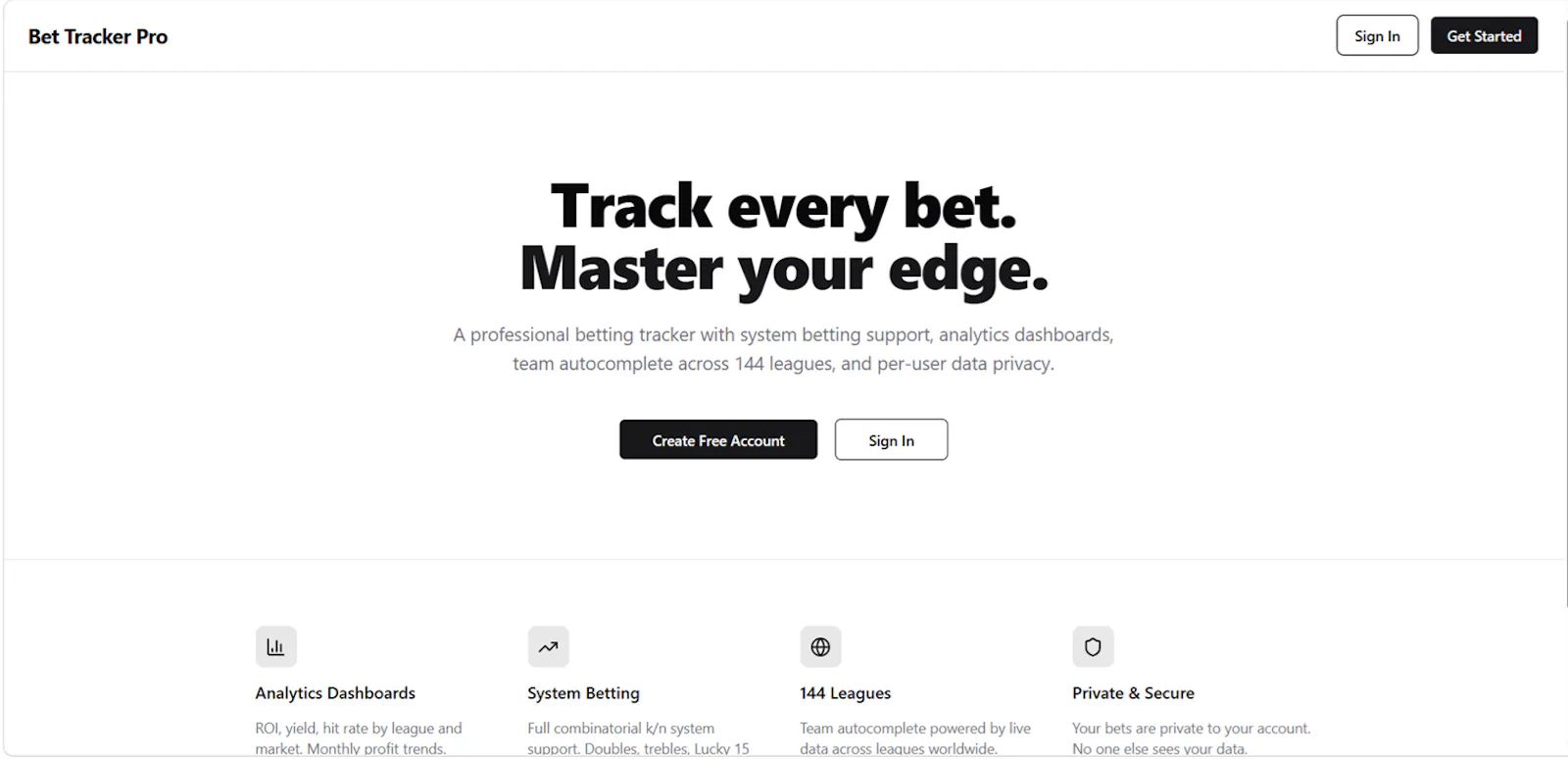 Bet Tracker Pro screenshot 1