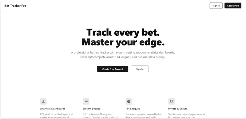 Bet Tracker Pro screenshot 1