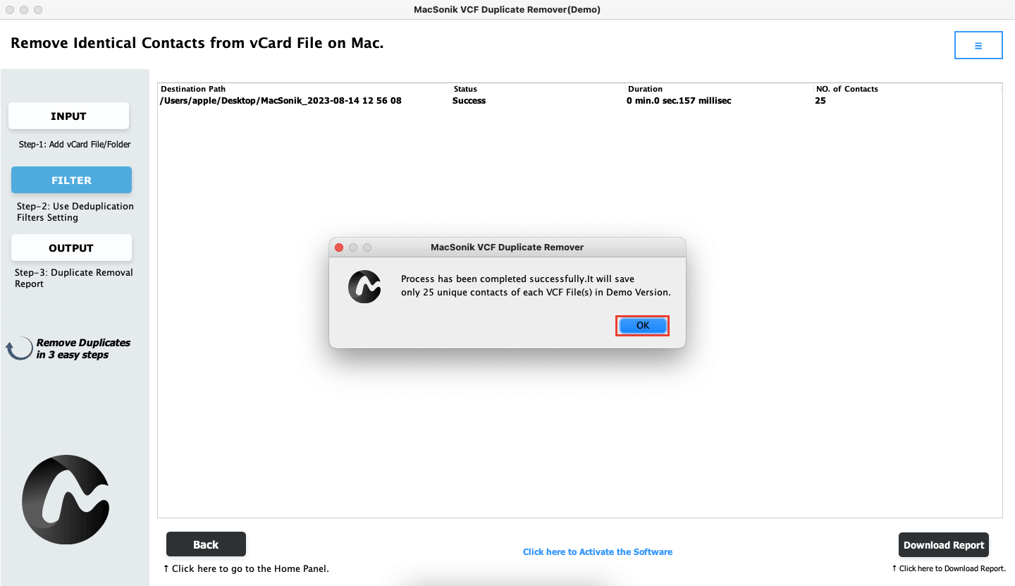 MacSonik vCard Duplicate Remover gallery image