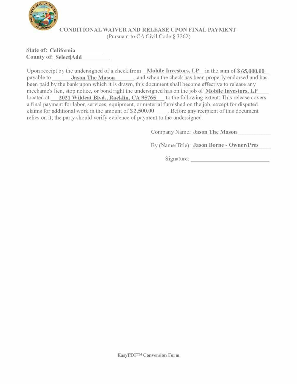 EasyPDF™ Construction Lien Waiver Forms media 2
