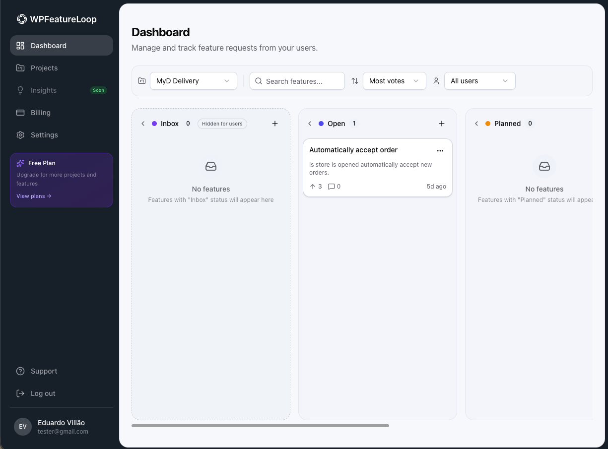 WPFeatureLoop - Main product screenshot demonstrating key features and user interface