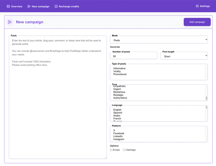 Postmagic - Generatore di post di massa dei social media AI-DRIVEVE ✨ media 4
