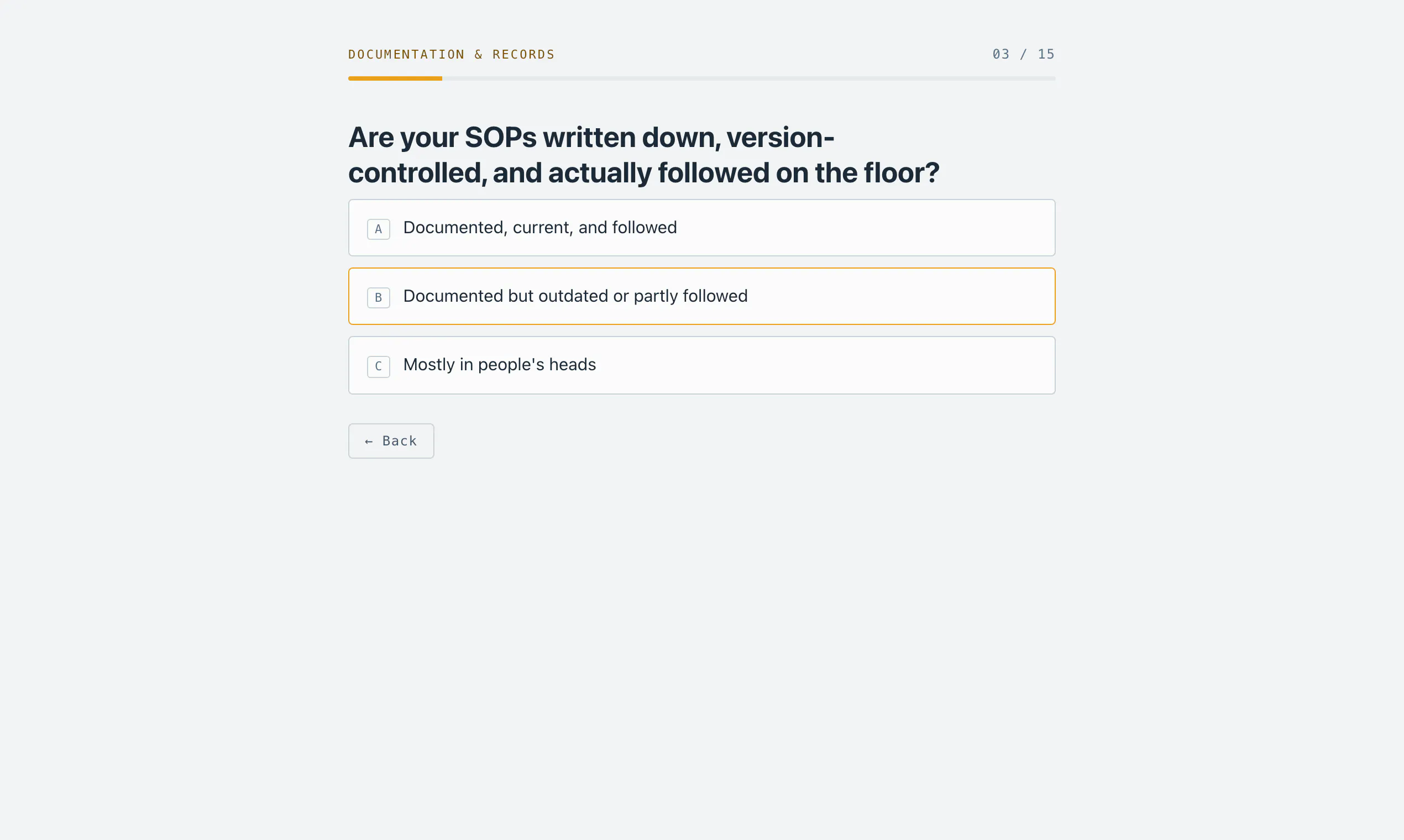 Factory Audit Readiness Score screenshot