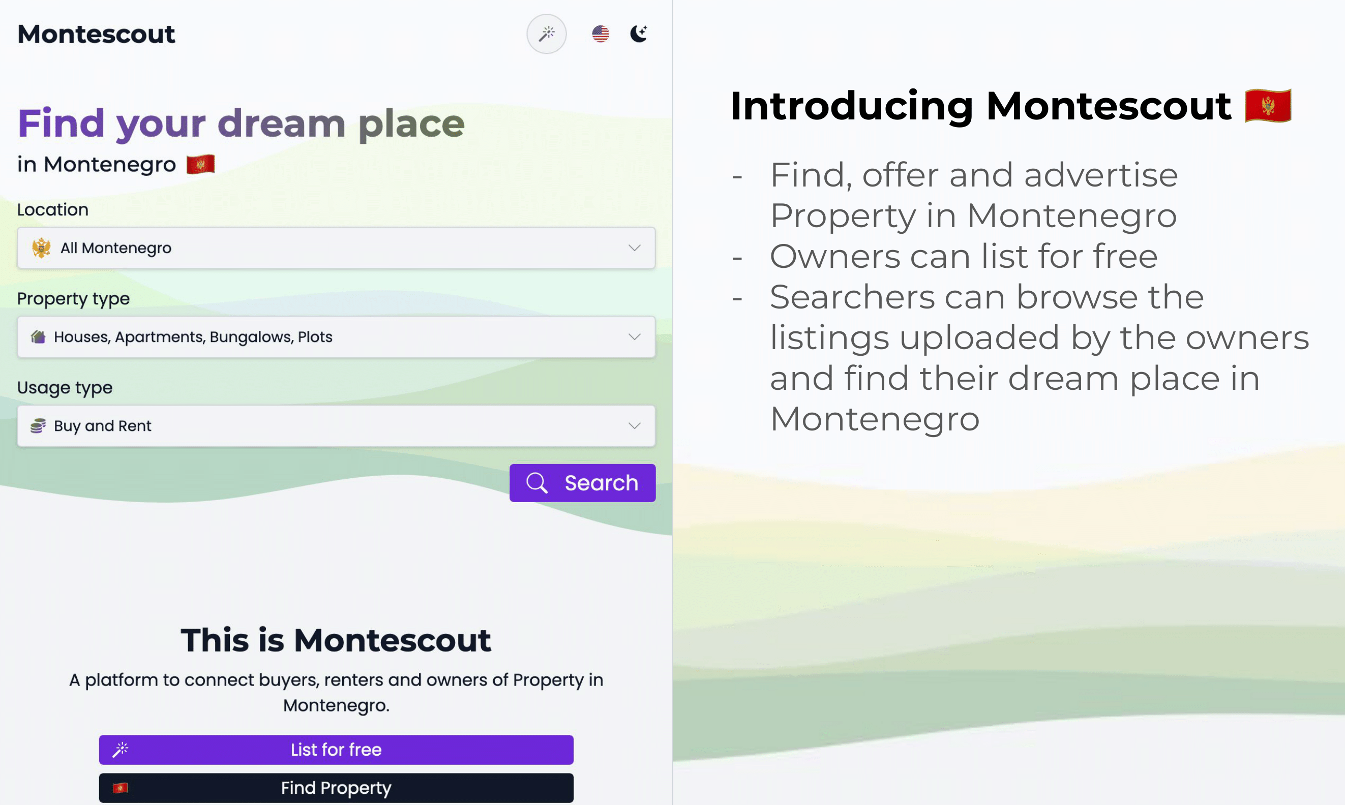 startuptile Montescout-Find offer and advertise your dream place in Montenegro