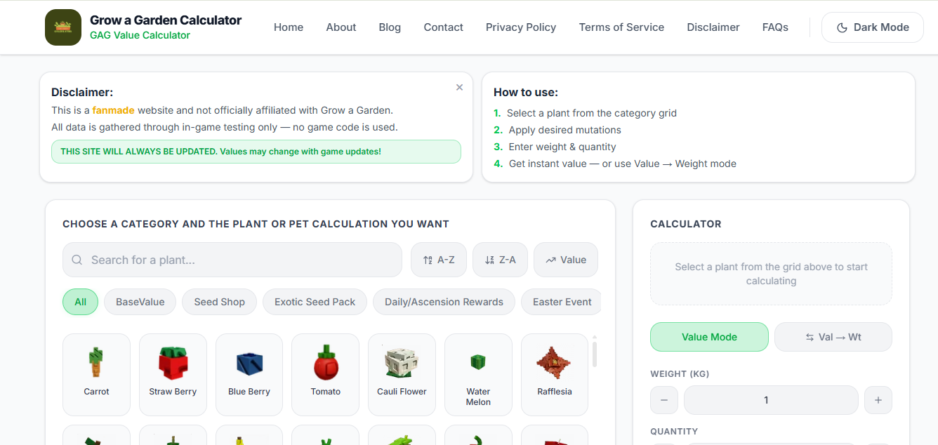 Grow a Garden Calculator gallery image