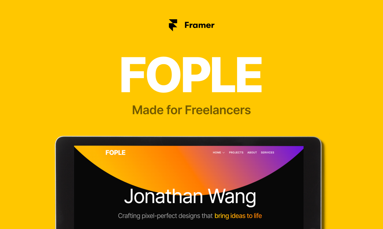 Fople - шаблон веб -сайта портфеля - Сделано для фрилансеров, чтобы продемонстрировать свои гордые работы медиа 1