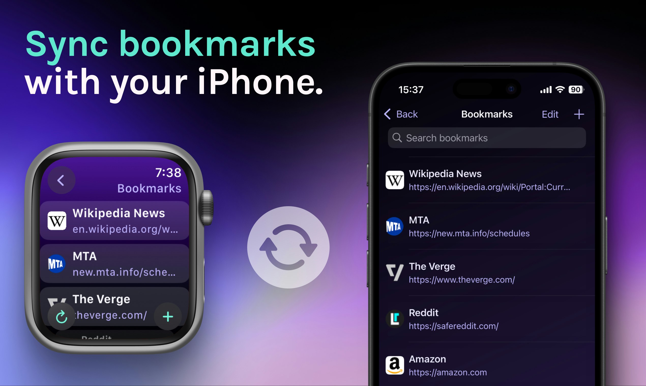 Apple Watch의 개미 브라우저 - 웹, 손목 크기.전화기가 없도록 도와줍니다. 미디어 4