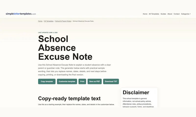 Simple Letter Templates screenshot 2