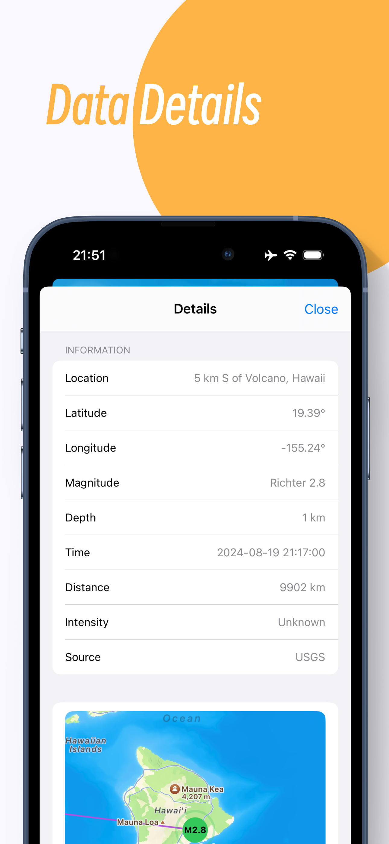 Quakesense - 지진 경고를위한 미니멀리스트 기본 iOS 앱 미디어 7