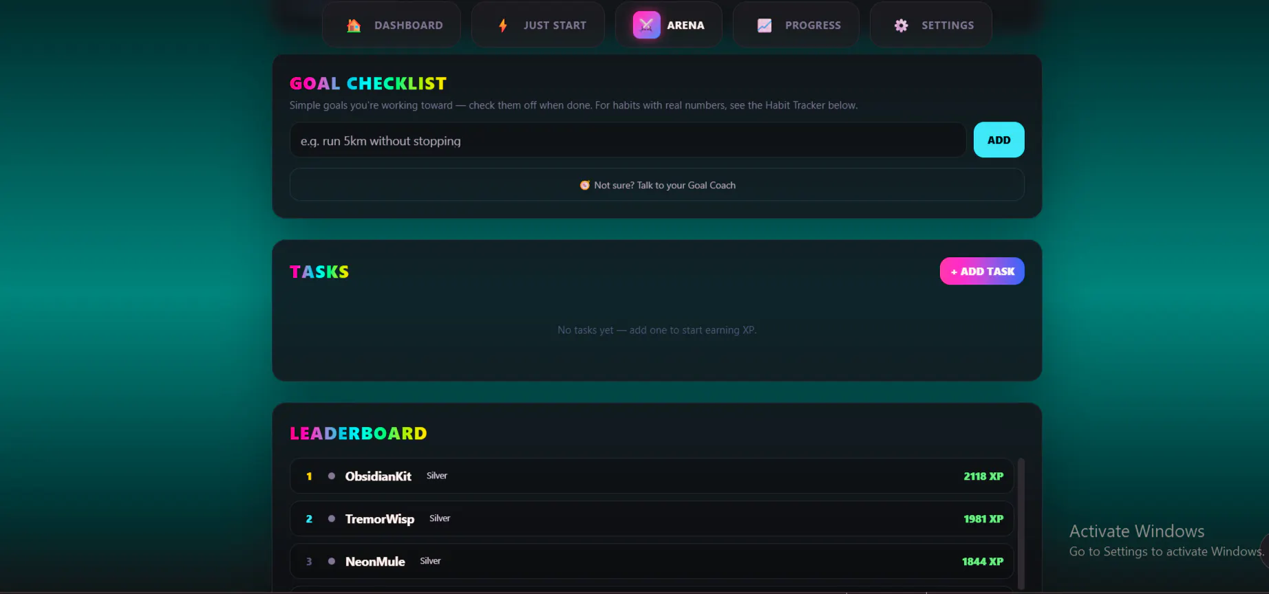 FocusArena Web App gallery image