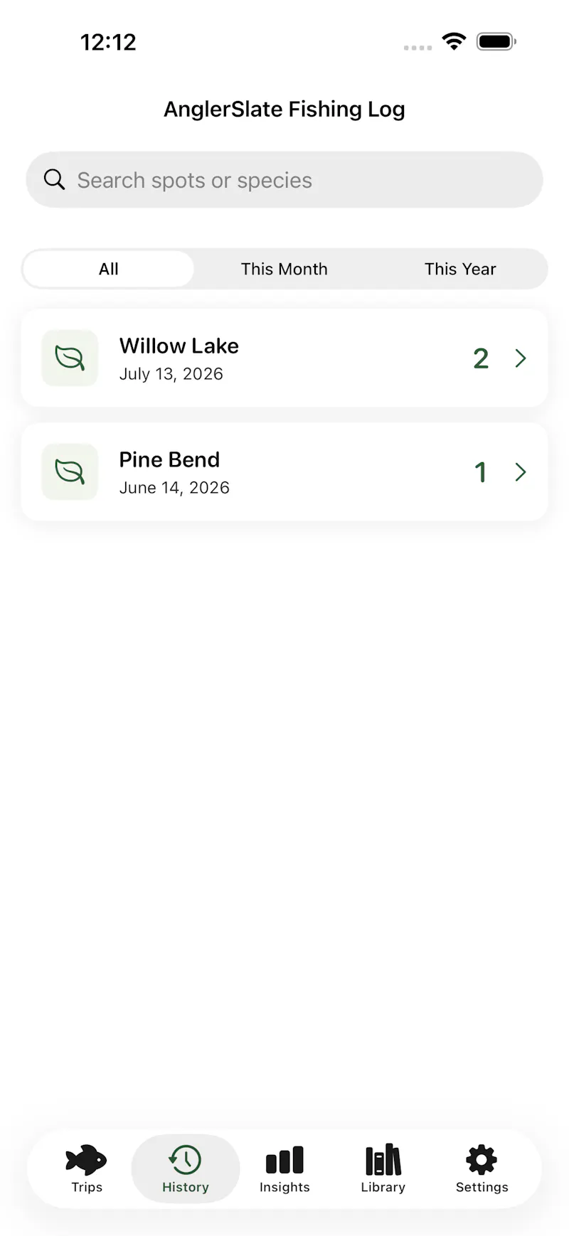 AnglerSlate Fishing Log screenshot 2