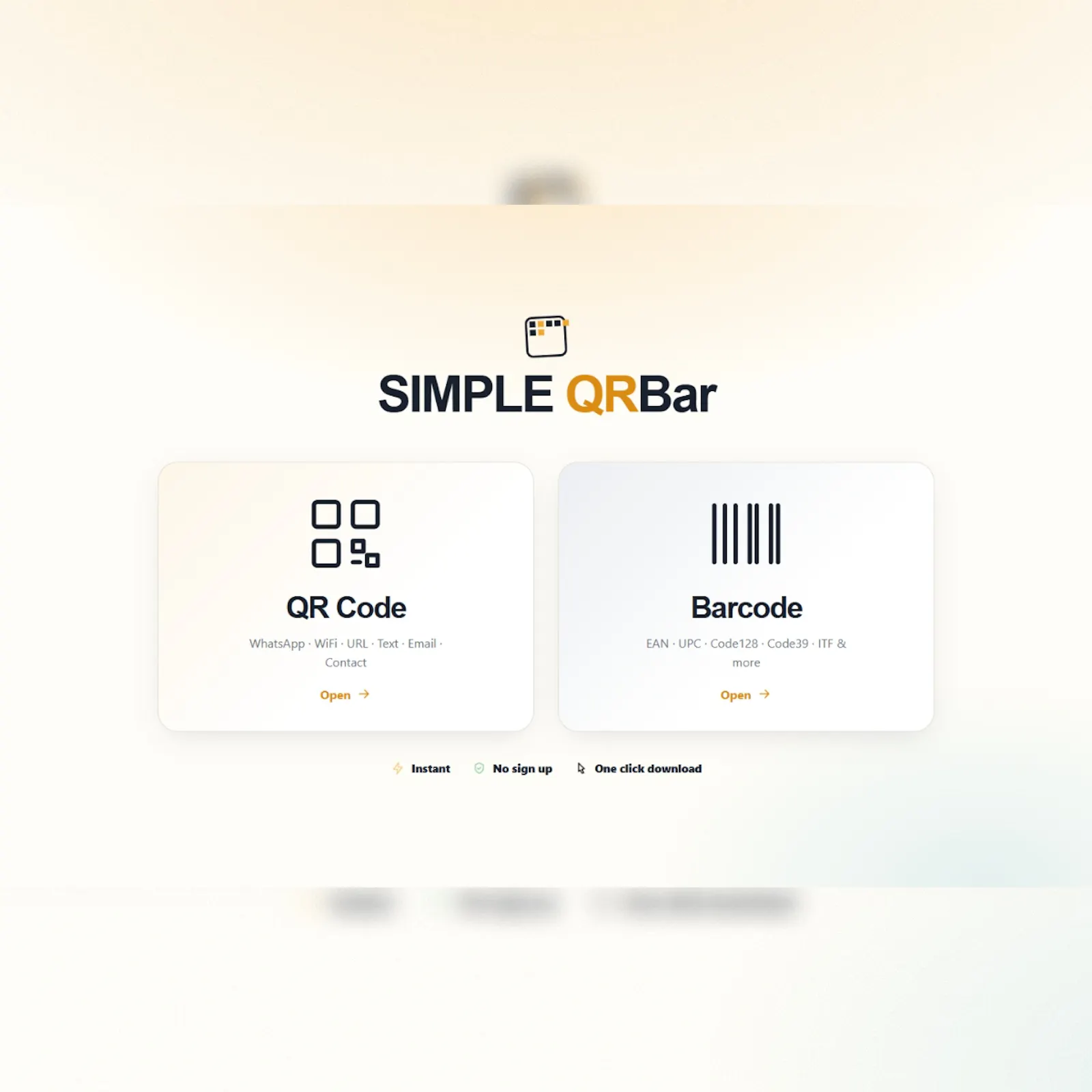 SIMPLE QRBar — QR & Barcode Generator screenshot 2