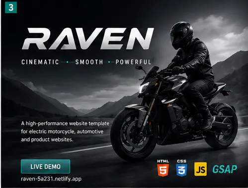 Cinematic Motorcycle Website Template gallery image