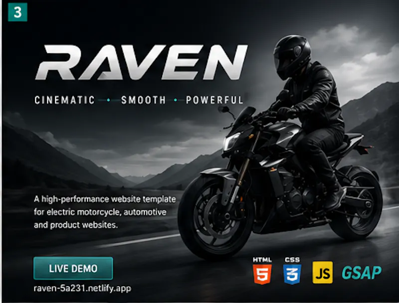 Cinematic Motorcycle Website Template screenshot 11
