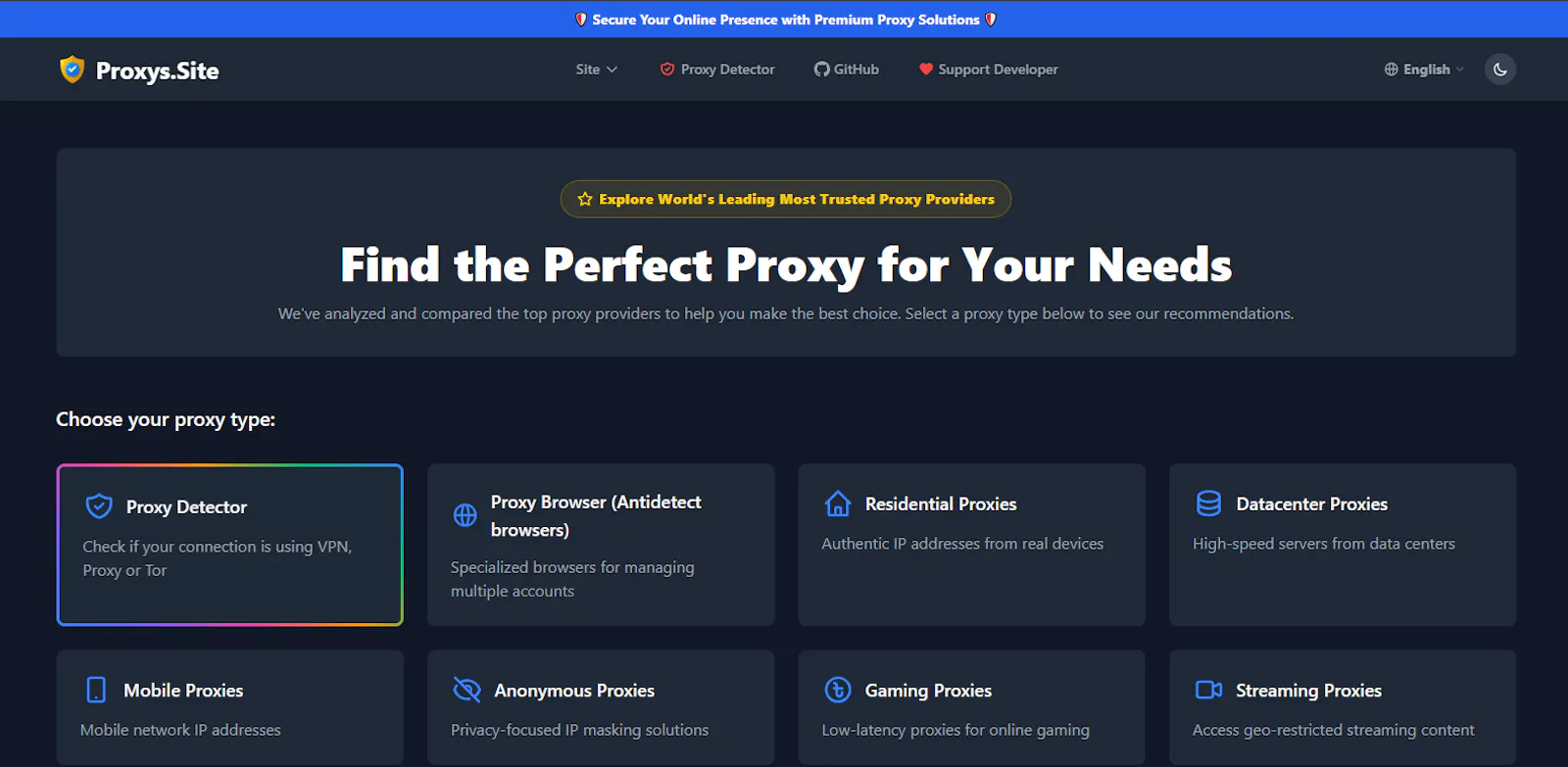 Proxys.site screenshot 1