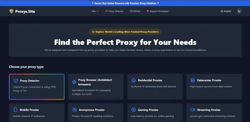 Proxys.site screenshot 1
