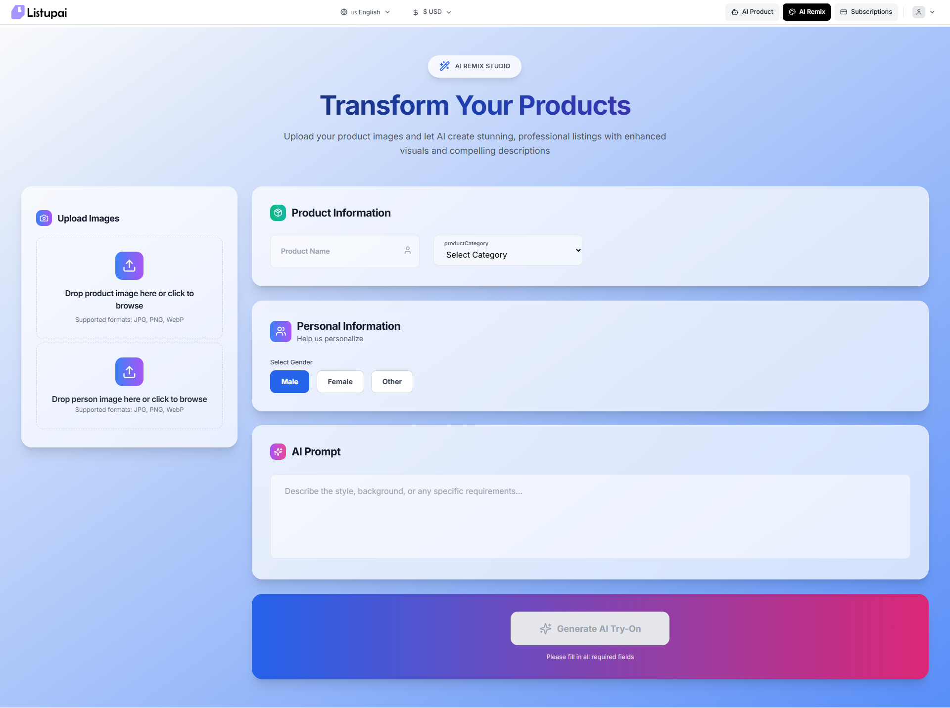 ListupAI - Screenshot 5 showing product features and functionality