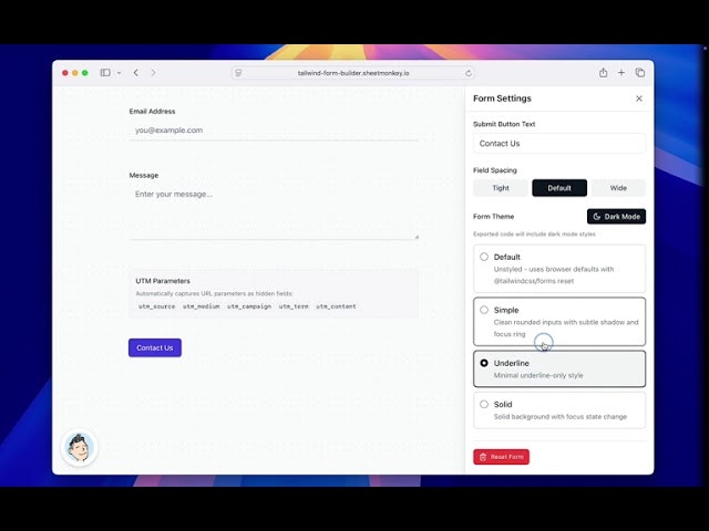 Tailwind Form Builder gallery image