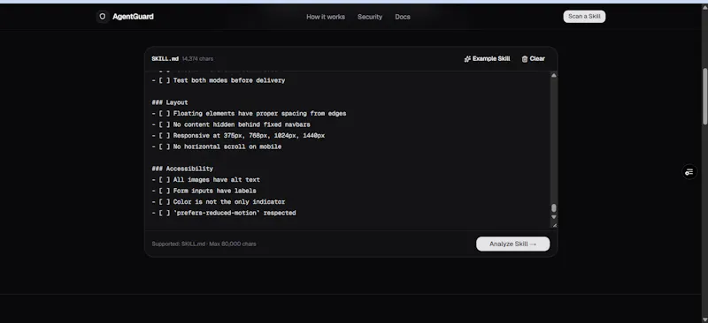 AgentGuard screenshot 2