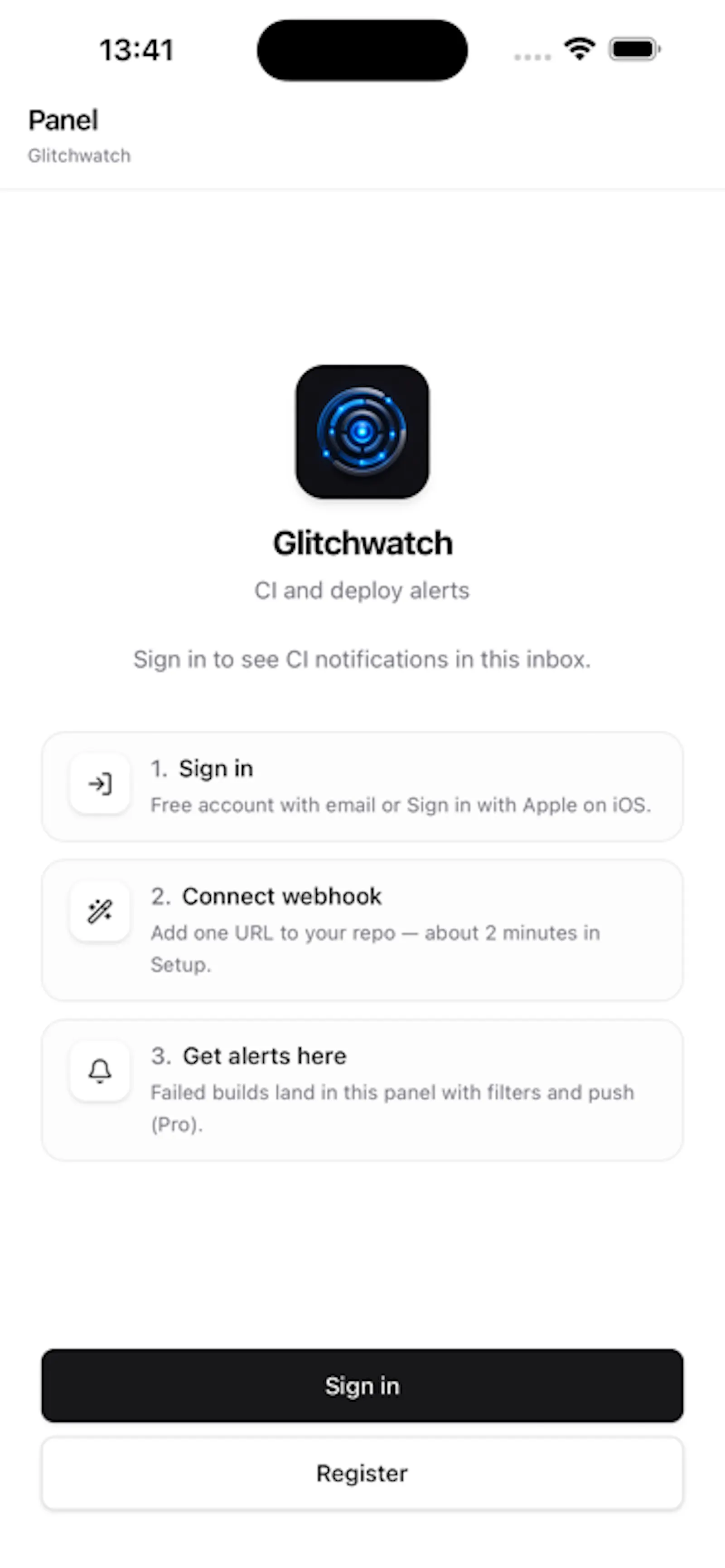 Glitchwatch — CI and deploy alerts screenshot 4