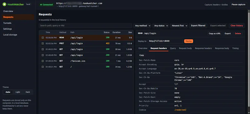 HookWatcher screenshot 1
