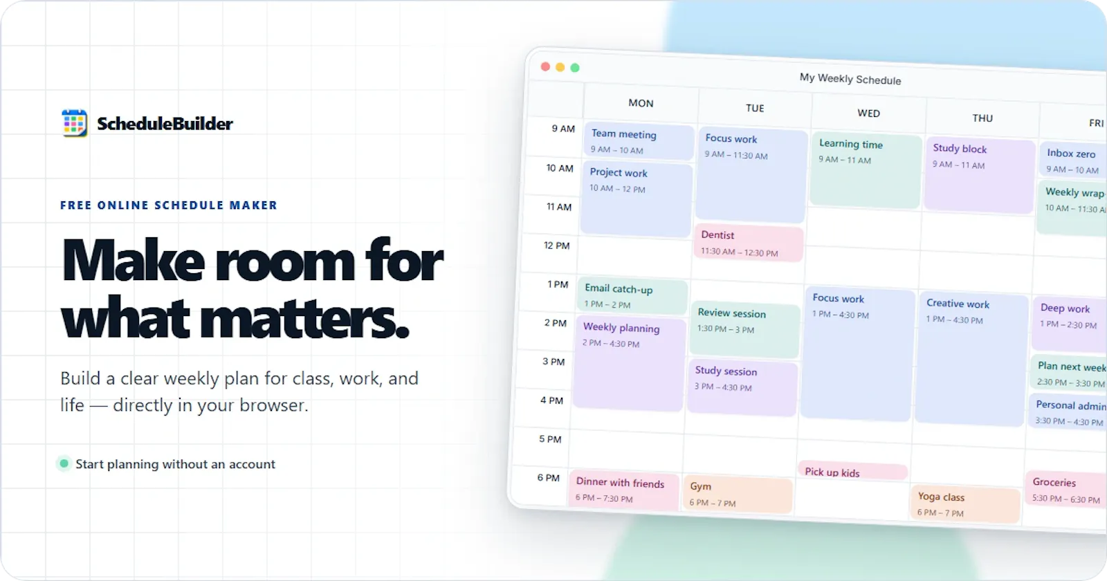 ScheduleBuilder screenshot 1