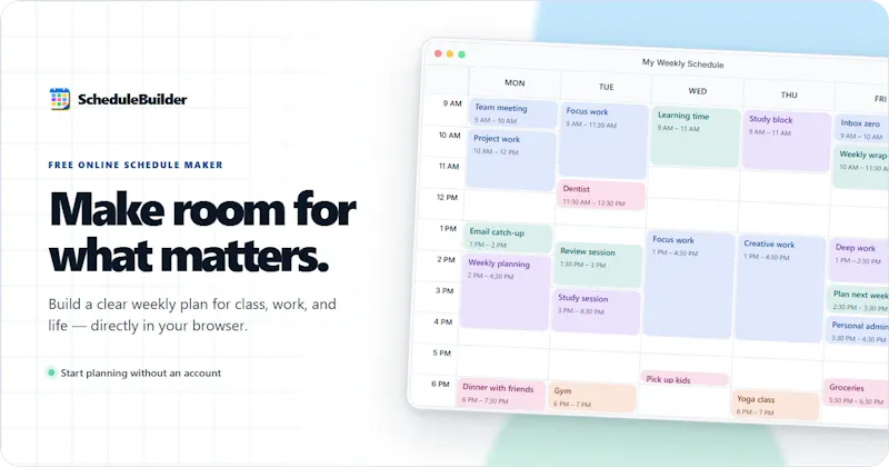 ScheduleBuilder screenshot 1