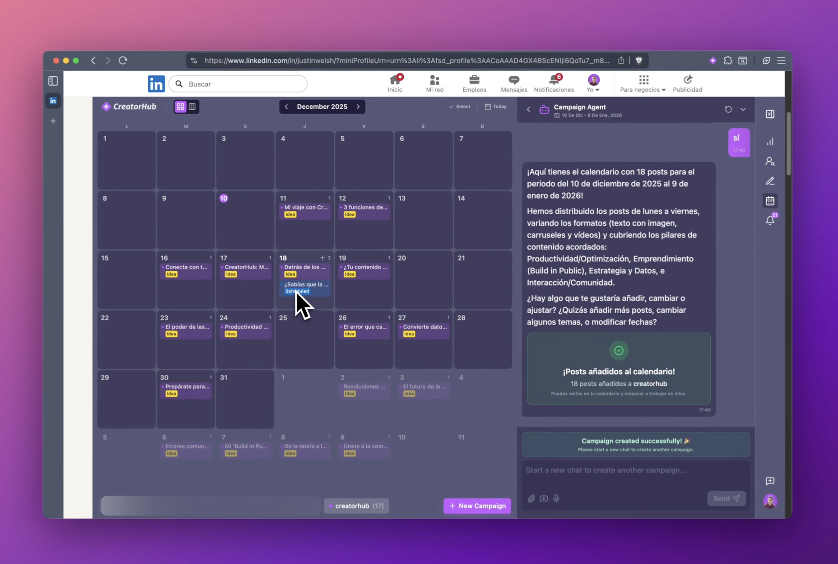 CreatorHub - Screenshot 2 showing product features and functionality
