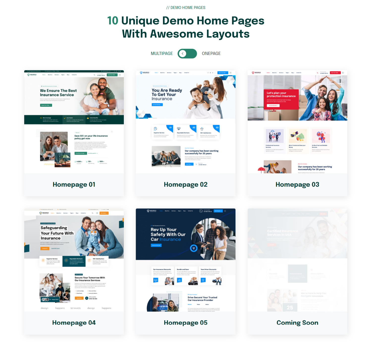 Insurigo - ชุดรูปแบบประกัน WordPress media 2