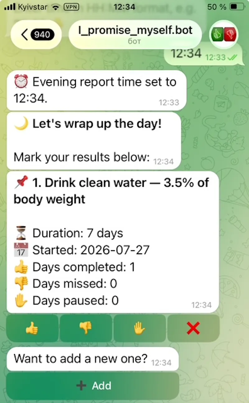 Promise Myself Telegram Bot screenshot 11